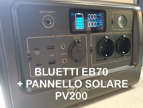 Power Station Bluetti EB70 e Pannello Solare PV200